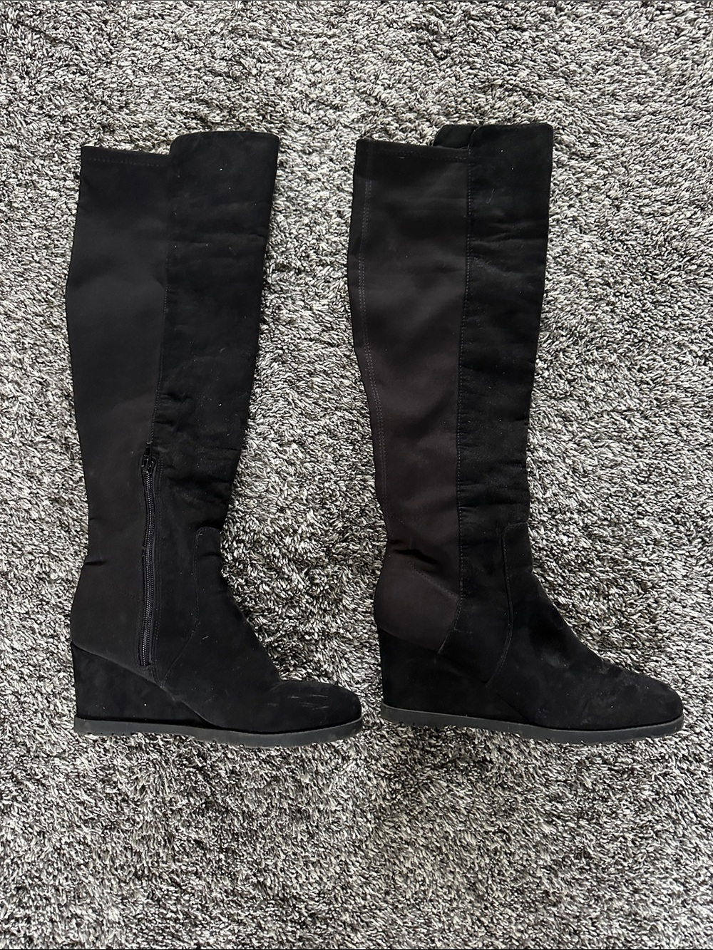 Unisa Black Over-the-Knee Wedge Boots